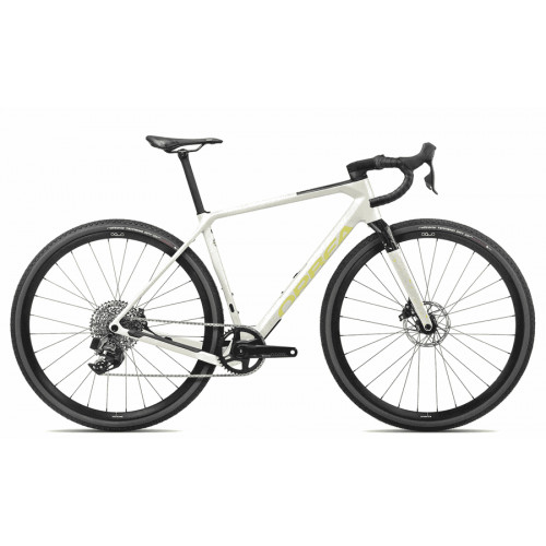Orbea TERRA M31eTEAM 1X - 28 Zoll 12K Diamant - Ivory White-Spicy Lime