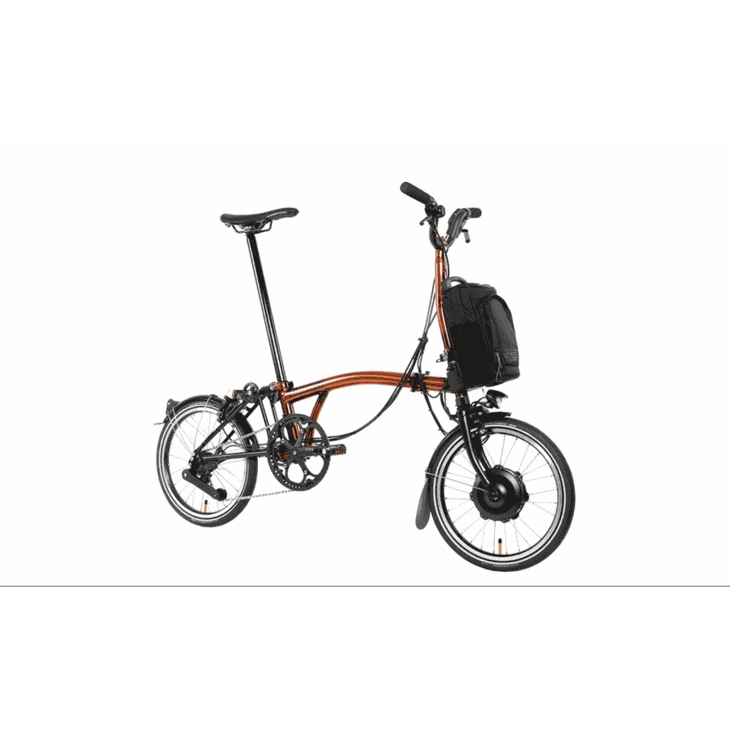 
Brompton P-Line Electric Urban 4-speed - Typ H- 16 Zoll 300Wh 4K Faltrad - Flame Lacquer