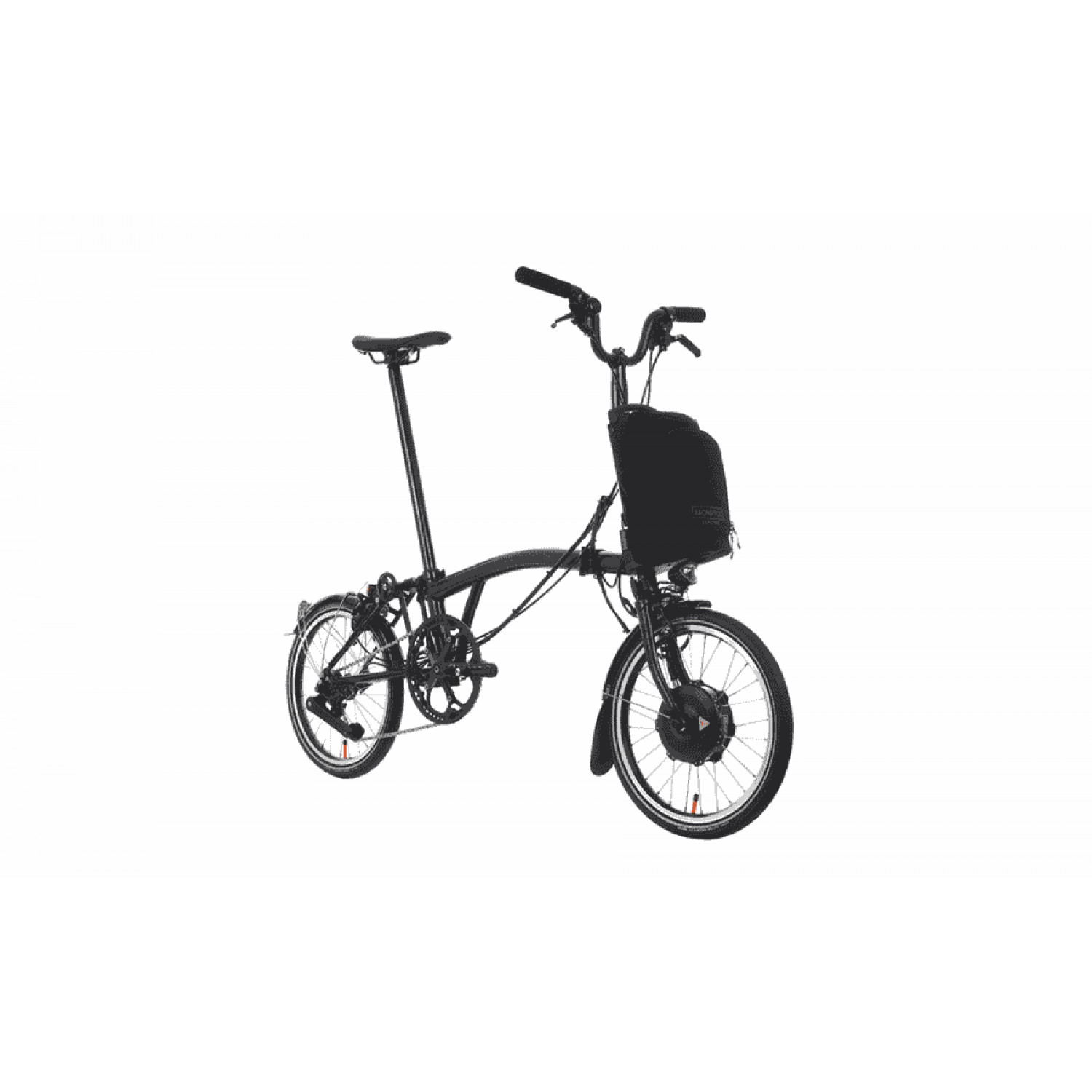 
Brompton P-Line Electric Urban 4-speed - Typ H - 16 Zoll 300Wh 4K Faltrad - Midnight Black Metallic