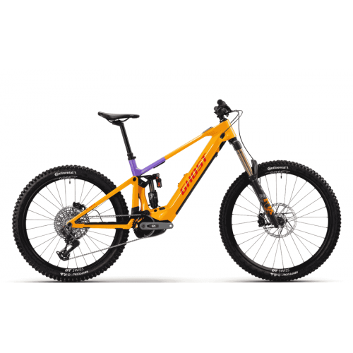 Ghost E-RIOT CF FULL PARTY - 29/ 27,5 Zoll 800Wh 12K Fully - orange dazzling mango/ diva purple