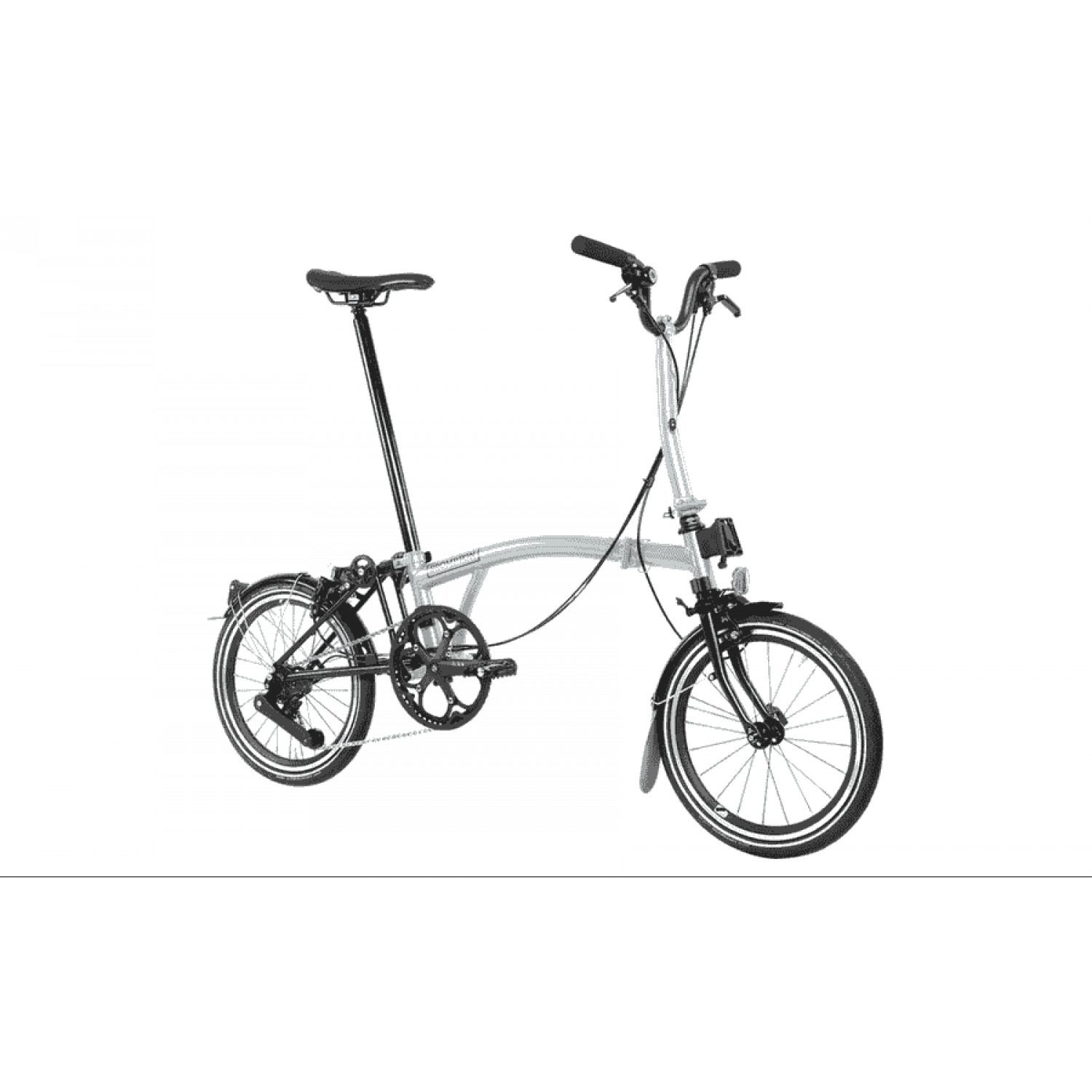 
Brompton P-Line Urban - 4 Speed - Typ M - 16 Zoll 4K Faltrad - Lunar Ice