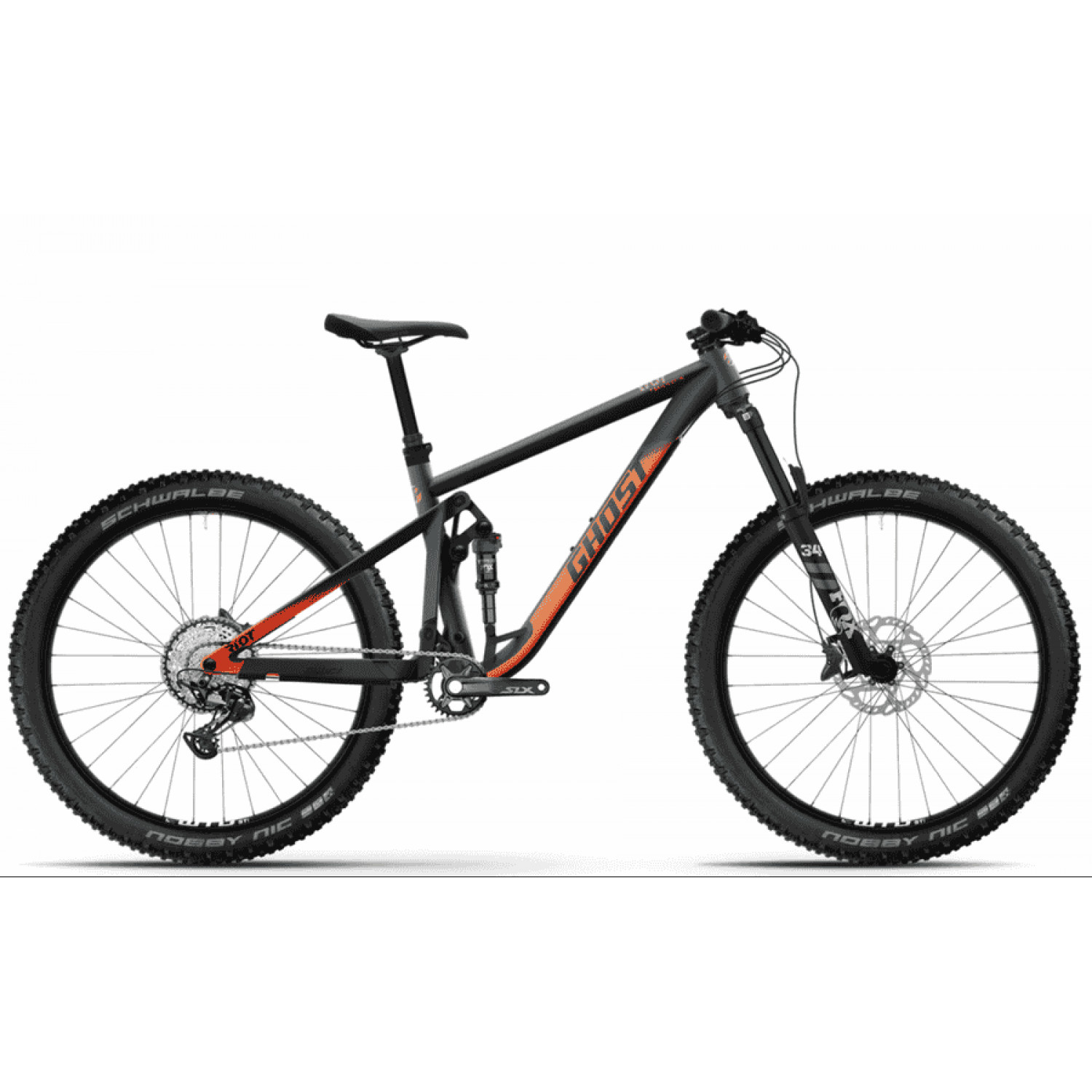 
Ghost Riot Trail Essential - 27.5 / 29 Zoll 12K Fully - dark grey rusty orange - matt