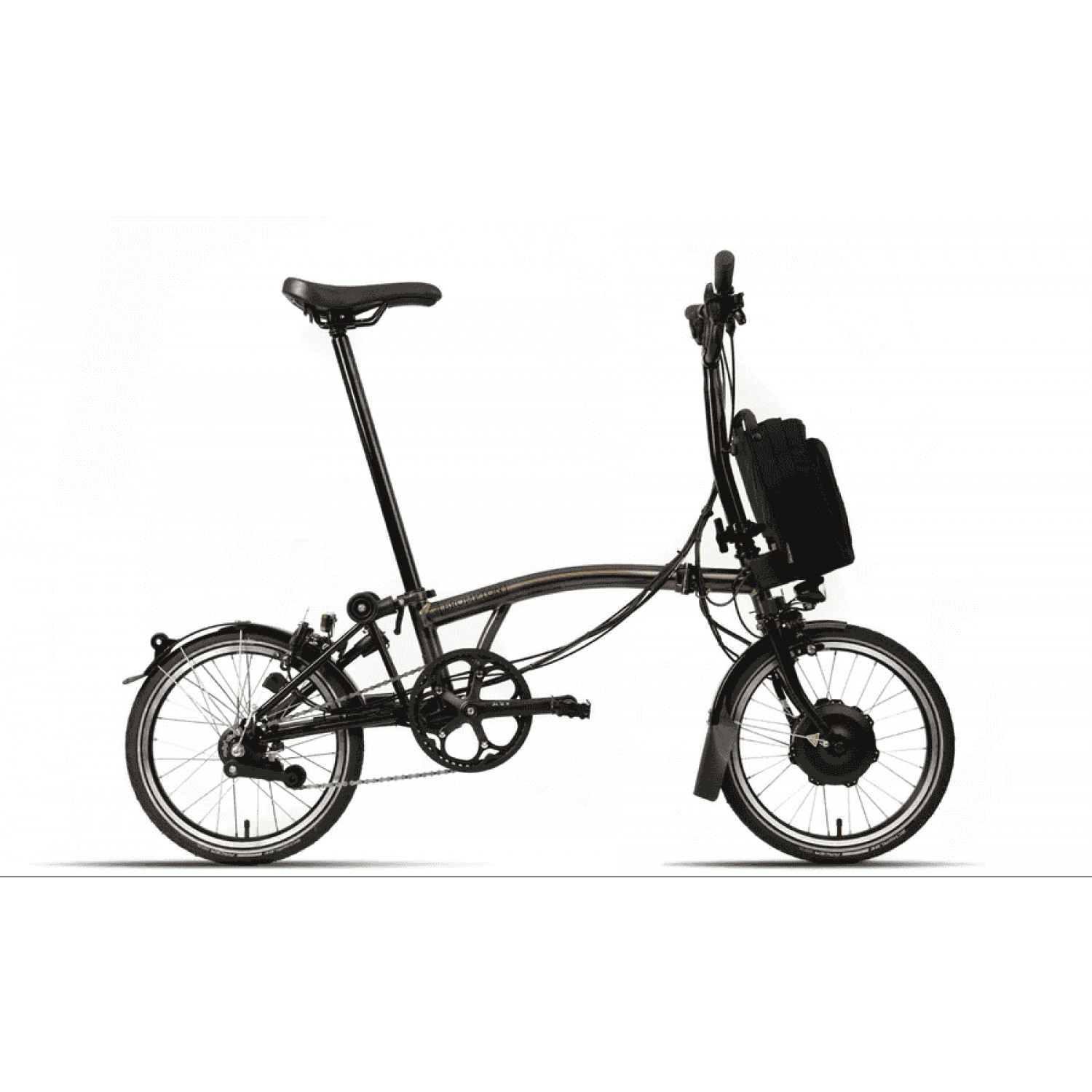 
Brompton C-Line Electric Explore - Typ M - 16 Zoll 300Wh 6N Faltrad - Gloss Black Lacquer